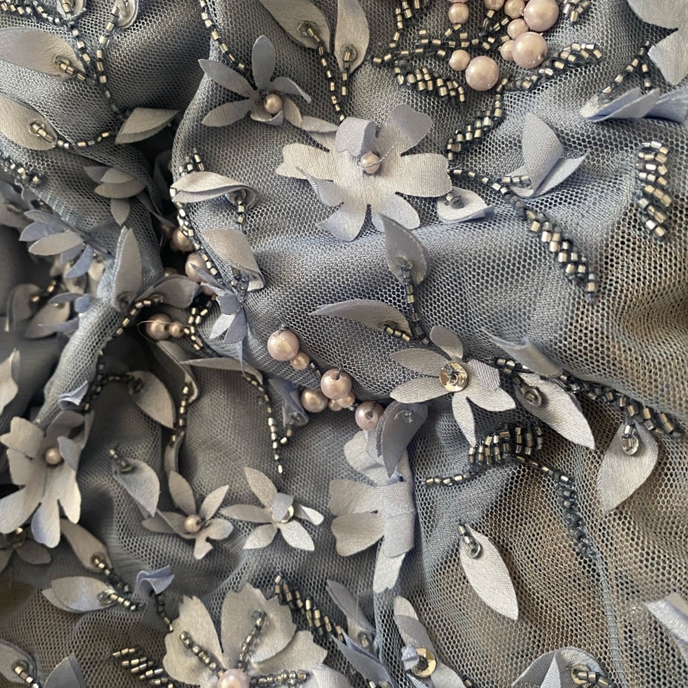 MOB/MOG!! Theia Gorgeous Blue Petal Embellished Formal Dress - Picture 5 of 6